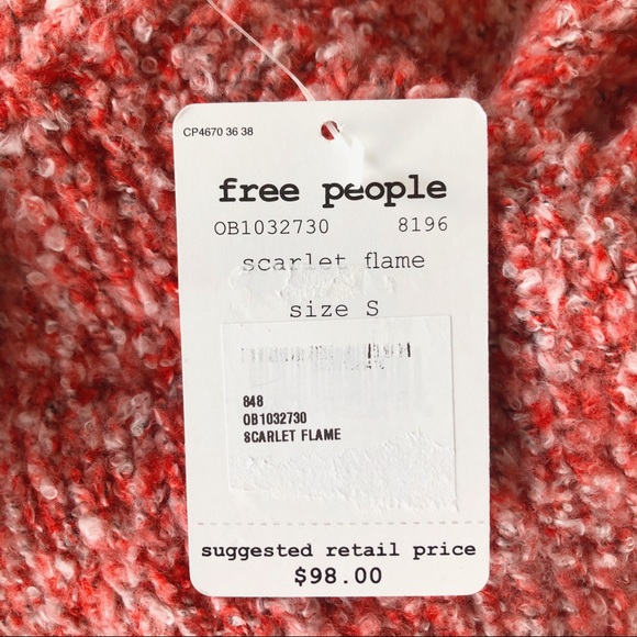 SOLD Free People BFF Cowl Neck Pullover Sweater in Scarlet Flame NWT - Picture 11 of 11